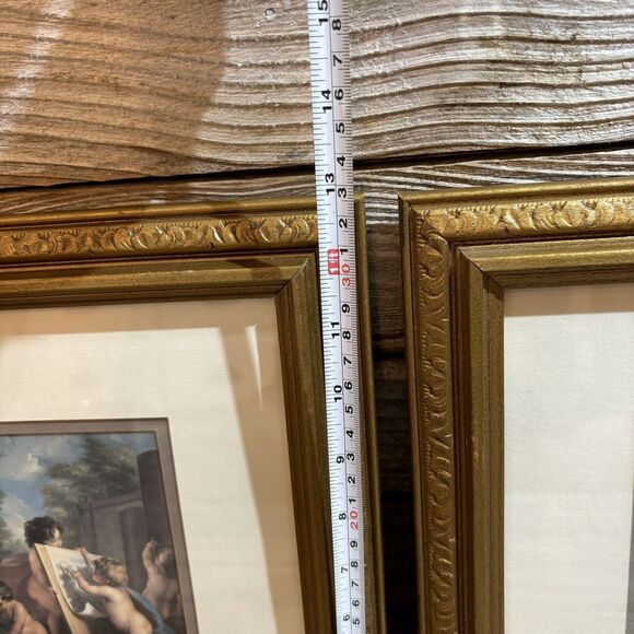 Set of 2 Gold Framed Prints by Angelica Kauffman, Cherubs Angels - Picture 5 of 7
